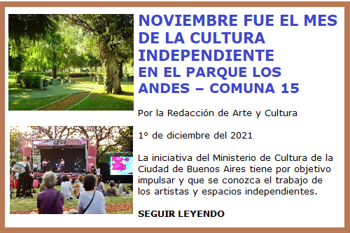 CULTURA INDEPENDIENTE PARQUE LOS ANDES